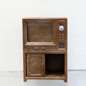 Calico Critters small television tv cabinet dollhouse furniture Epoch Incomplete